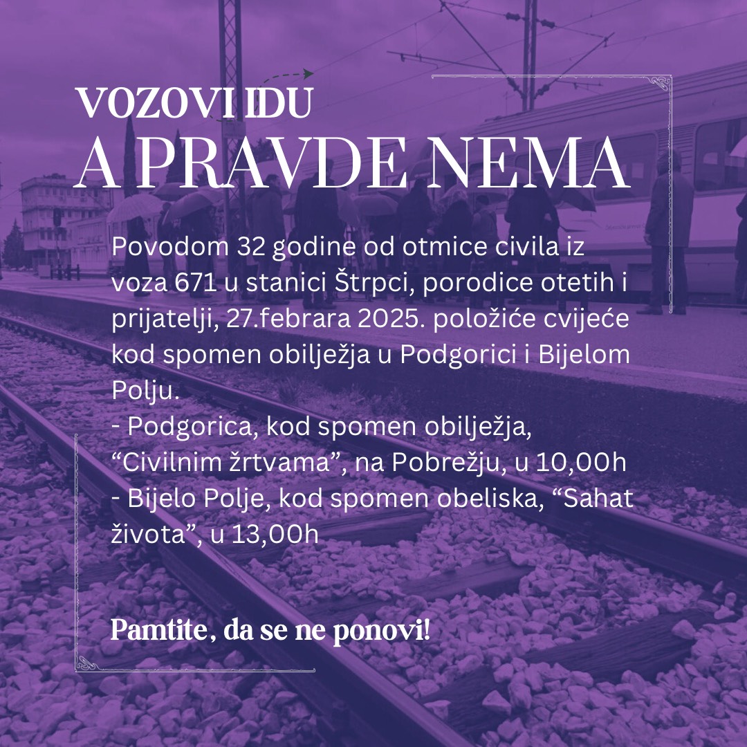 Bošnjačko vijeće u Crnoj Gori: Vozovi idu pravde nema