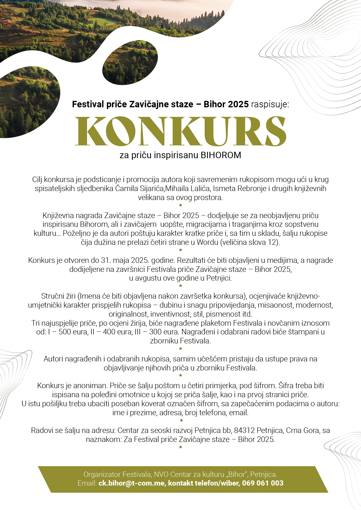 Raspisan Konkurs za festival priče Zavičajne staze – Bihor 2025