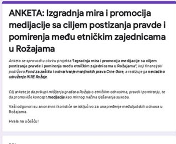 NVO IKRE: Poziv građanima Rožaja – Vaše mišljenje je važno za složnu i naprednu zajednicu i Crnu Goru